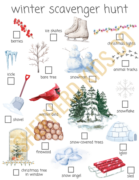 Printables - Winter Scavenger Hunt